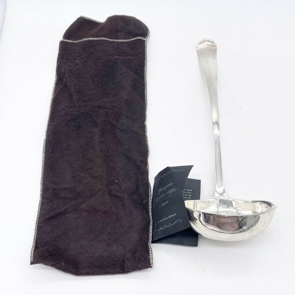 Gerity Other - Gerity Georgian Silver Plate Serving Ladle Spoon G48 Cloth Bag Tag 12.5”